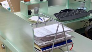 glass desk
